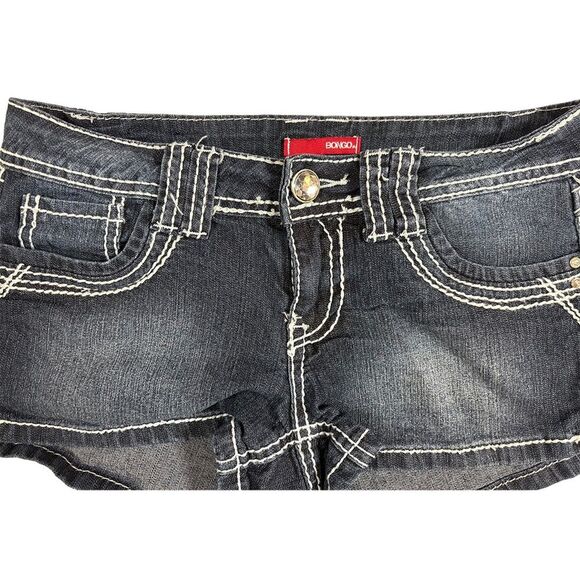 Bongo Dark Wash Denim Shorts | Heavy Contrast Stitch | Size 7 - Picture 4 of 9